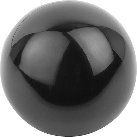 Kipp Ball Knob Smooth Version DIN319 Extended, D1=32, D=10, Form:M Hole, Thermoset Black K0159.33210